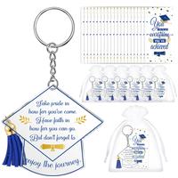 24 Sets 2025 Graduation Gifts Bulk Tassel Keychain with Inspirational Card for University High School Graduates Perfect Maste...