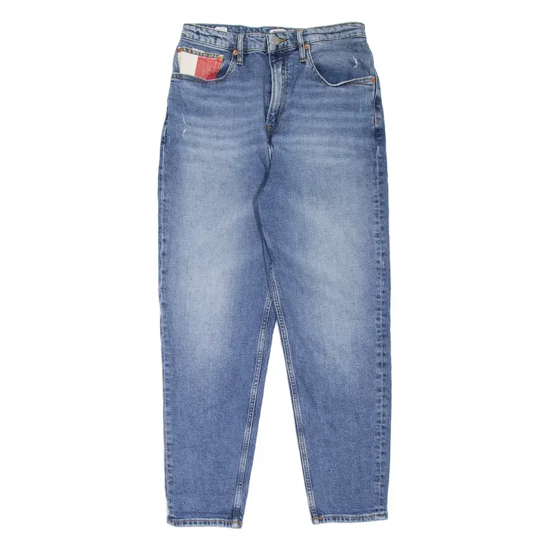 TOMMY JEANS High Rise Womens Jeans Blue Regular Mom Stone Wash W30 L27