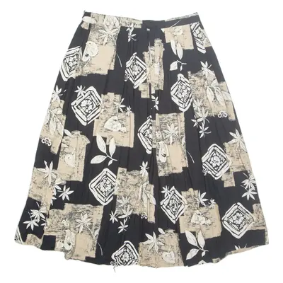 ALFRED DUNNER Womens A-Line Skirt Brown Midi Floral UK 14