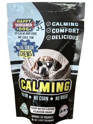 Happy Hound Dog Blue Suede Chews Peanut Butter Flavored Calming Treats