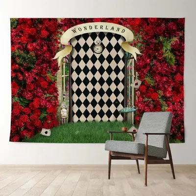 Aperturee Magic Wonderland Red Rose Happy Valentine Backdrop