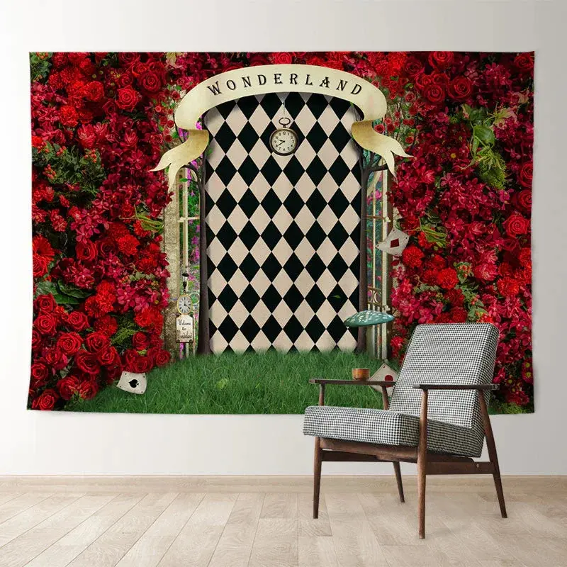 Aperturee Magic Wonderland Red Rose Happy Valentine Backdrop