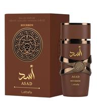 Lattafa Asad Bourbon Unisex Eau de Parfum Spray 3.4 Ounce / 100 ml - Elegant Fragrance with Cacao, Lavender, Nutmeg, and More