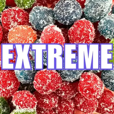Cuza's Extreme Sour Blue Raspberry Gushies Candy Snack Bonbon Sweet Sugar Candies