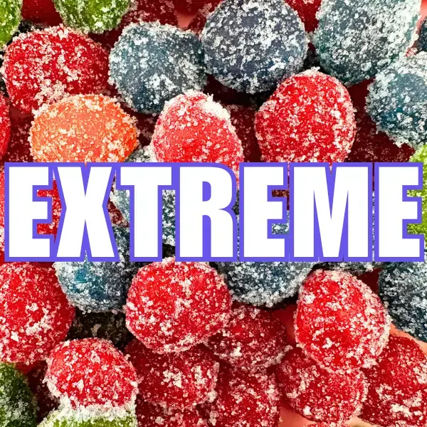 Cuza's Extreme Sour Blue Raspberry Gushies Candy Snack Bonbon Sweet Sugar Candies