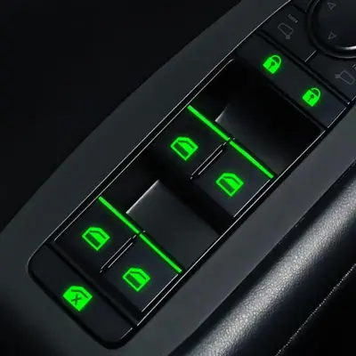 Car Window Lift Button Luminous Sticker, Car Window Lift Button Night Light Sticker, Car Interior Decoration Sticker, Car Acc...