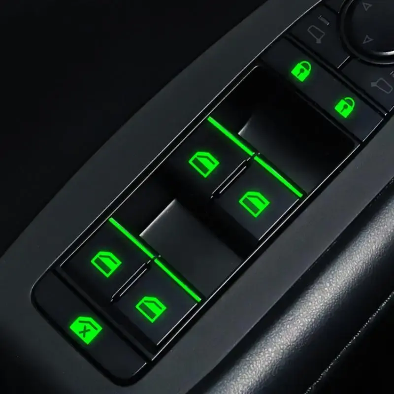 Car Window Lift Button Luminous Sticker, Car Window Lift Button Night Light Sticker, Car Interior Decoration Sticker, Car Acc...