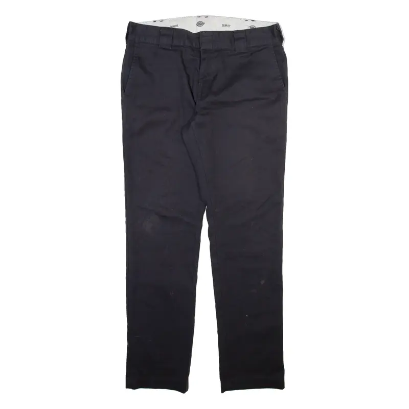 DICKIES Mens Trousers Black Slim Straight W32 L32