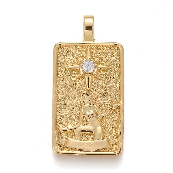 Brass Micro Pave Clear Cubic Zirconia Pendants