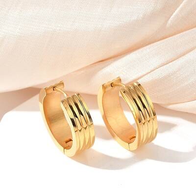 304 Stainless Steel Polishing Effect Hoop Earrings