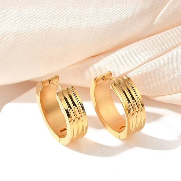 304 Stainless Steel Polishing Effect Hoop Earrings