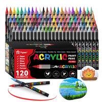 Acrylic Paint Marker Pen Set, 12/24/36/48pcs Acrylic Paint Pen, Acrylic Paint Brushes, Art Supplies for Wood, Stone, Canvas, ...