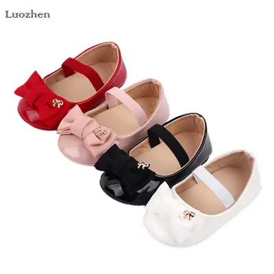 Infant Girls Toddler Baby Sweet Cute Mary Jane Flats, Comfortable Non-slip Sole PU Leather Dress Shoes Bowknot Princess Shoes