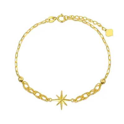 18K Gold Star Charm Bracelet