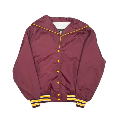 NAMMETS Spartans High Neck Varsity USA Jacket Maroon Nylon Womens M