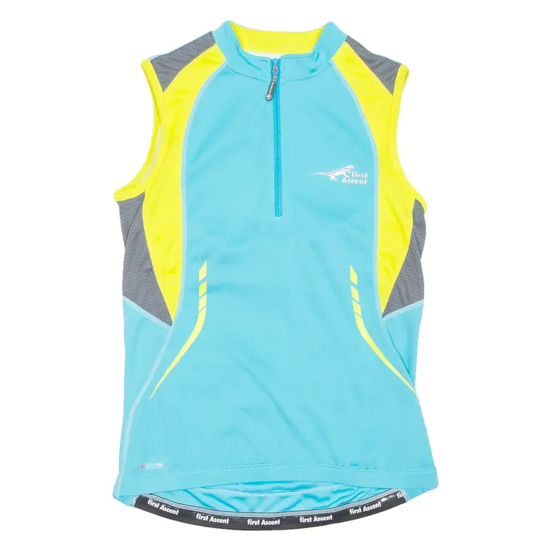 FIRST ASCENT Cycling Mens Vest Blue Sleeveless 1/4 Zip M