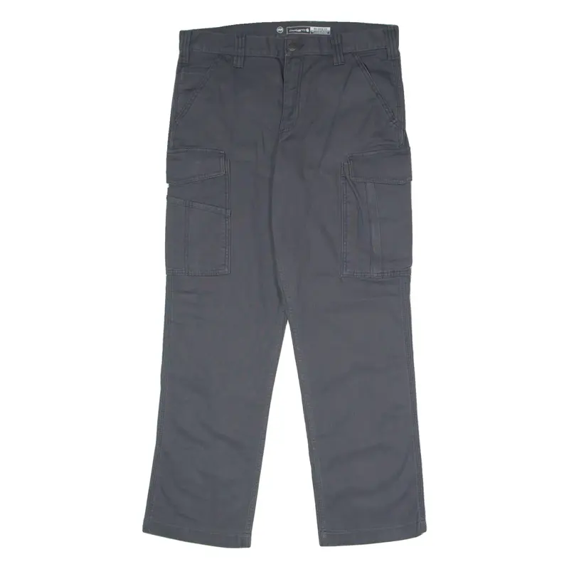 CARHARTT Cargo Workwear Mens Canvas Trousers Grey Relaxed Straight W34 L30