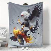 1 Piece Fun Rooster Modern Printed Velvet Blanket, Suitable for Home, Outdoor Camping, Bed, Sofa, Friends and Family Birthday...