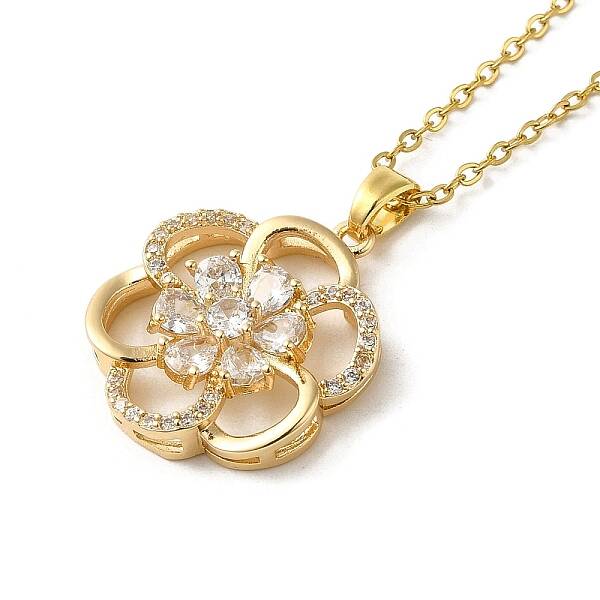 Brass Rhinestone Pendant Necklaes