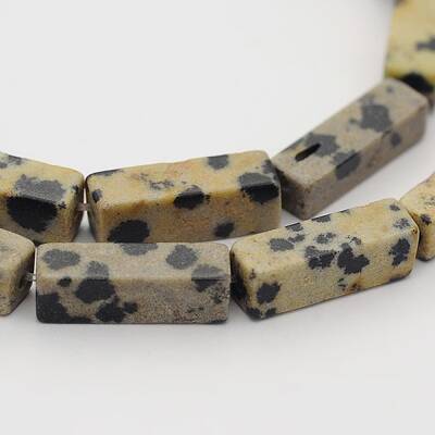 Natural Dalmatian Jasper Cuboid Beads Strands