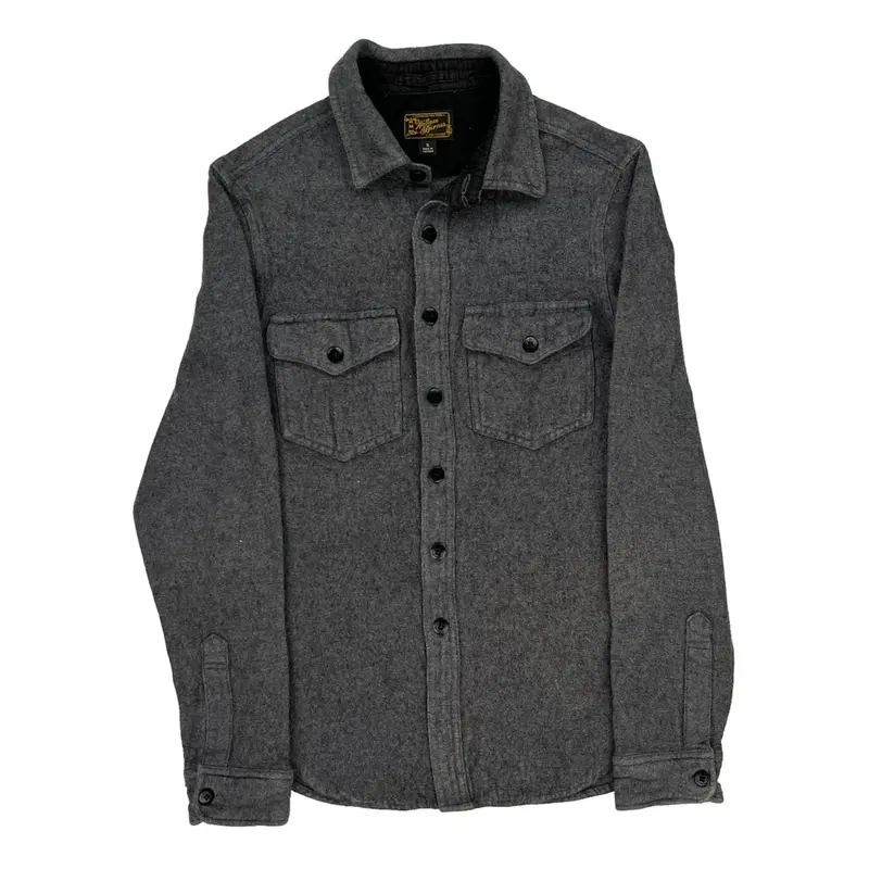 Wallace Barnes Shirt - Small Grey Cotton Blend