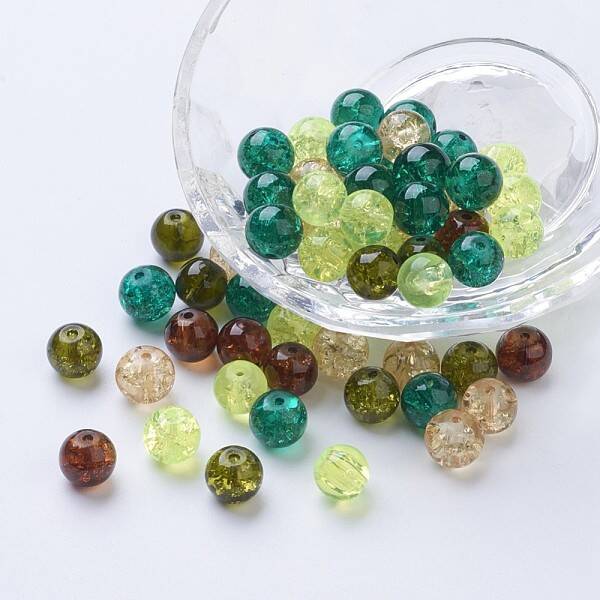 Baking Painted Crackle Glass Beads