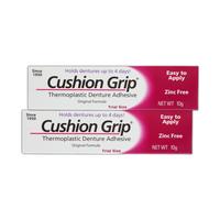 Cushion Grip Thermoplastic Denture Adhesive, 0.35 oz Travel Size | Refits and Tightens Loose Dentures On The Go | Non-Glue Ad...