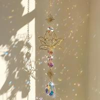 Lotus Flower Design Sun Catcher, 1 Count 38-grid Exquisite Lotus Flower Crystal Glass Sun Catcher, Hanging Decor for Window, ...