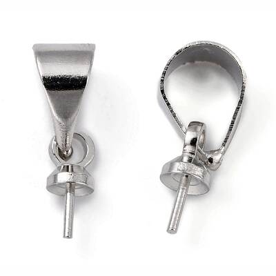 Brass Cup Pearl Peg Bails Pin Pendants