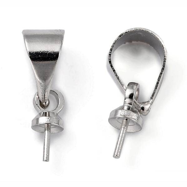 Brass Cup Pearl Peg Bails Pin Pendants