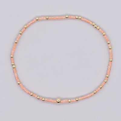 Bohemian Style Rainbow Glass & Brass Beaded Handmade Fashion Women's Bracelet
