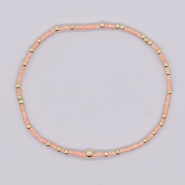 Bohemian Style Rainbow Glass & Brass Beaded Handmade Fashion Women's Bracelet
