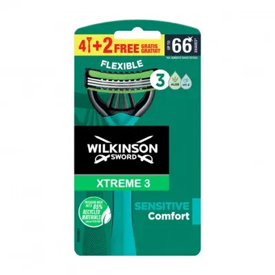 Wilkinson Xtreme 3 Flexible Sensitive Comfort Razor 4+2 Pieces