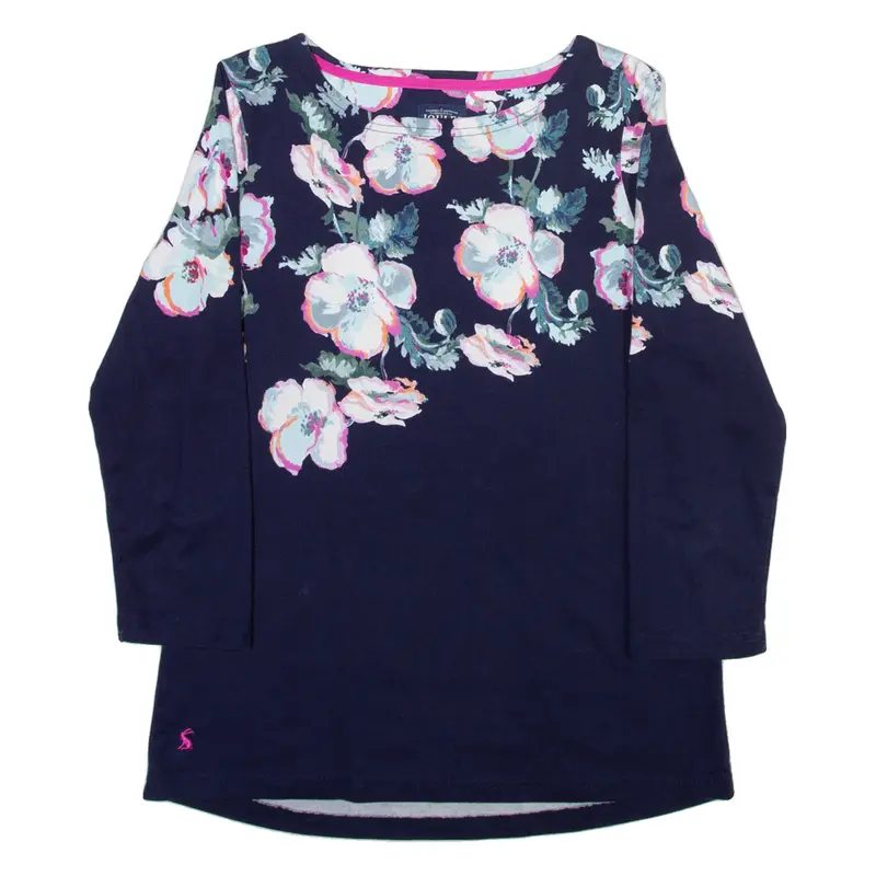 JOULES Floral Thin Feel Womens Sweatshirt Blue UK 10
