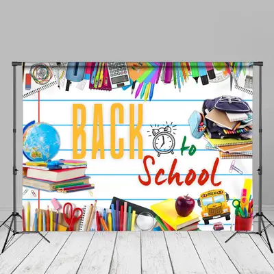 Stationeries Books Back To School Backdrop For Photo - Aperturee