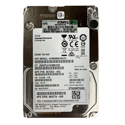 868774-008 HP 600GB 12Gb/s SAS 15000 2.5-inch Hard Drive