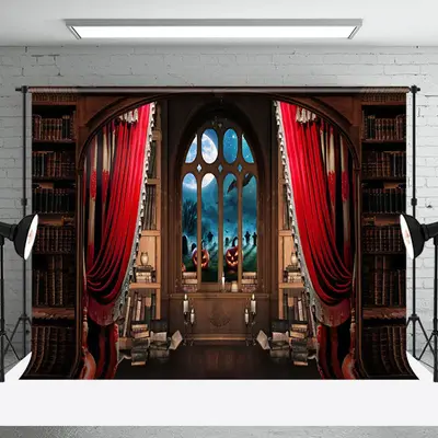 Aperturee Script Scene Pumpkin Castle Happy Halloween Backdrop - Aperturee