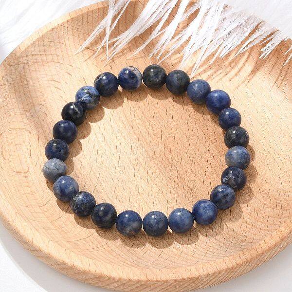 Natural Sodalite Beaded Stretch Bracelets