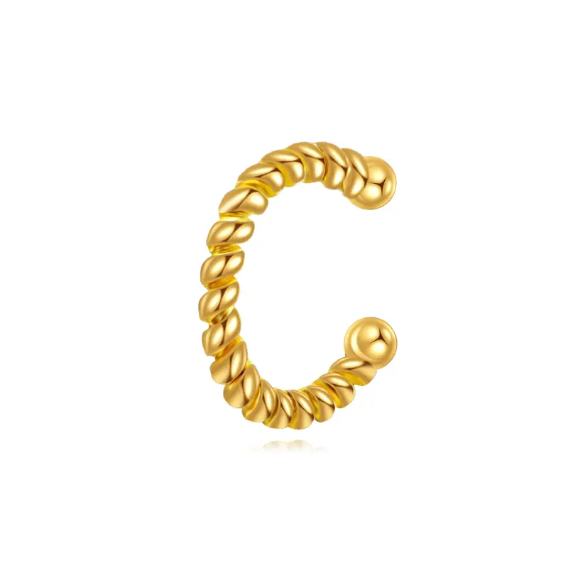 14K Gold Single Cuff Earrings