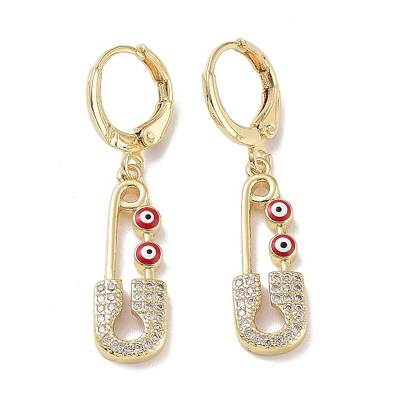 Real 18K Gold Plated Brass Dangle Leverback Earrings