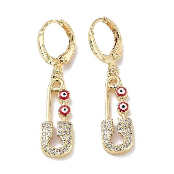 Real 18K Gold Plated Brass Dangle Leverback Earrings