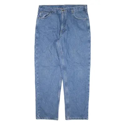 CARHARTT Fleece Lined Workwear Mens Jeans Blue Regular Straight W37 L31