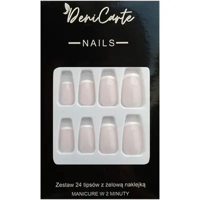 Deni Carte Tipsy French - French Style False Nails French White Blue