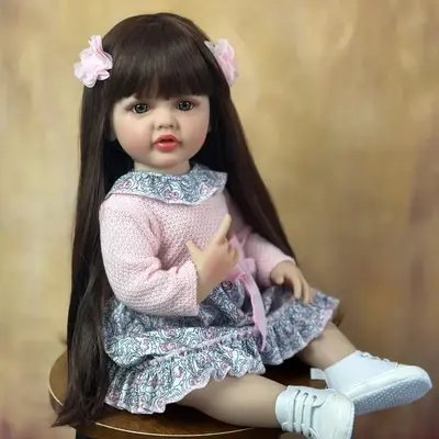 22 Inch Life-like Reborn Teenager Doll, Soft Silicone Realistic Teenager Girl Doll, Ideal Dolls Toy for Birthday Gift