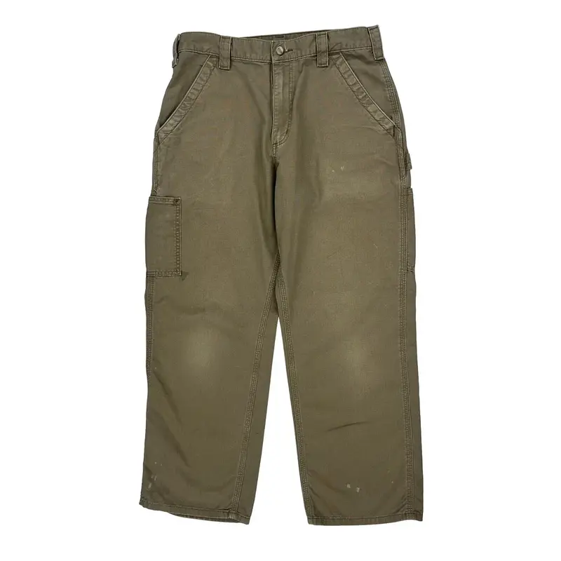 Carhartt Carpenter Trousers - 32W 29L Khaki Cotton | Size: 32″ waist
