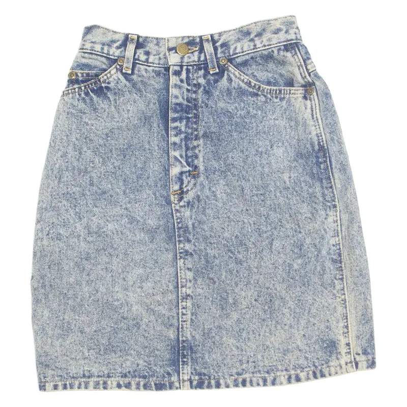 LEE Womens Straight Skirt Blue Short Denim XS