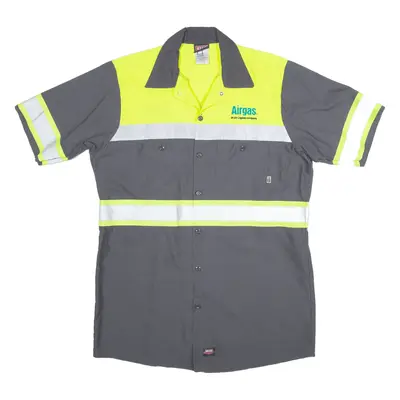 RED KAP High Visibility Worker Shirt Green Short Sleeve Mens M