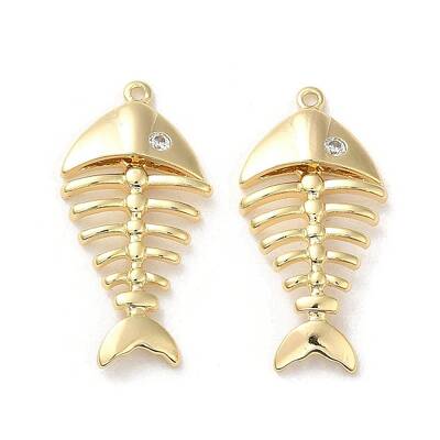 Brass Micro Pave Clear Cubic Zirconia Pendants