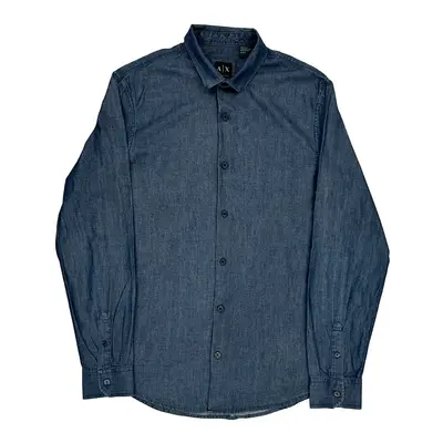 Armani Exchange Slim Fit Shirt - Medium Blue Cotton