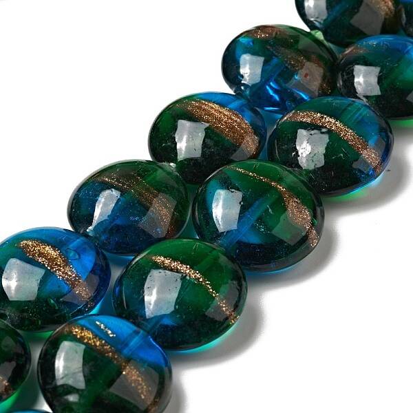 Handmade Gold Sand Lampwork Beads Strands
